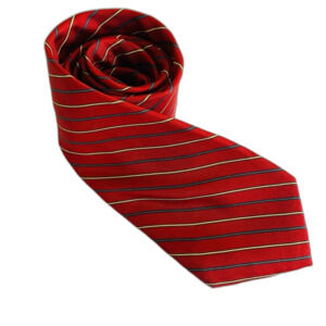 Givenchy Monsieur silk rust red blue yellow stripe tie